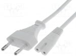 Захранващ кабел CABLE-704-1.5WH Кабел; CEE 7/16 (C) щепсел, IEC C7 женски; 1,5m; Гнезда:1; бял